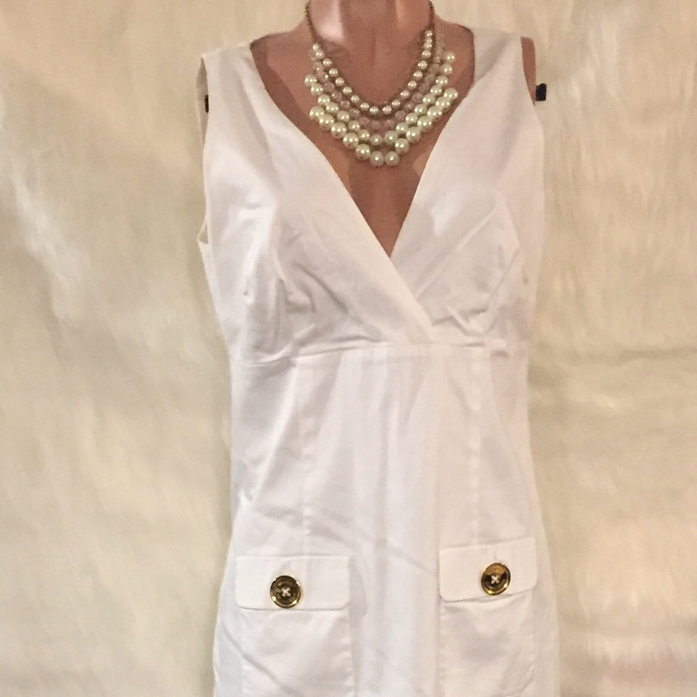 Michael MK white dress with gold buttons sz 12